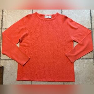 NWOT Sherry Taylor Super Soft Coral Crewneck Knit Sweater Women’s Size 2X.